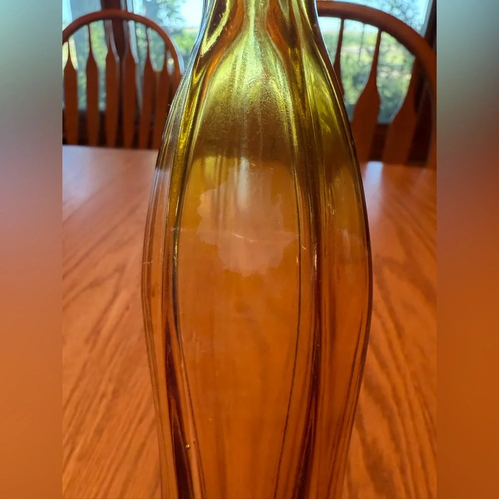 Elegant Amber Glass Vase
